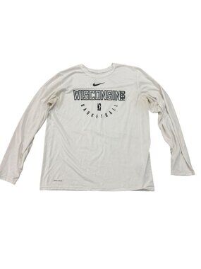 Nike Engineered Wisconsin Herd Basketball Long Sleeve Dri-Fit Tee White Mens L